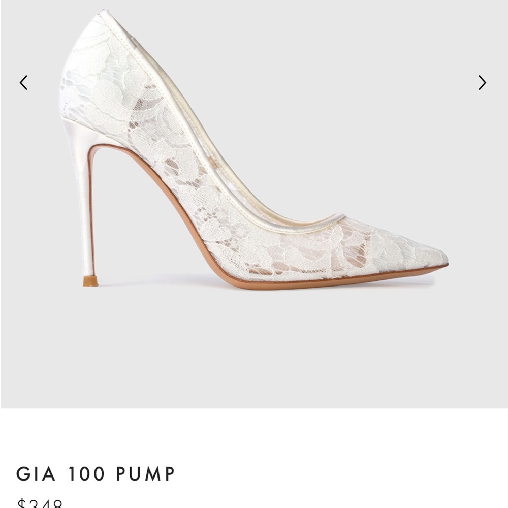 Black Suede Studio - White Lace Stiletto Heel